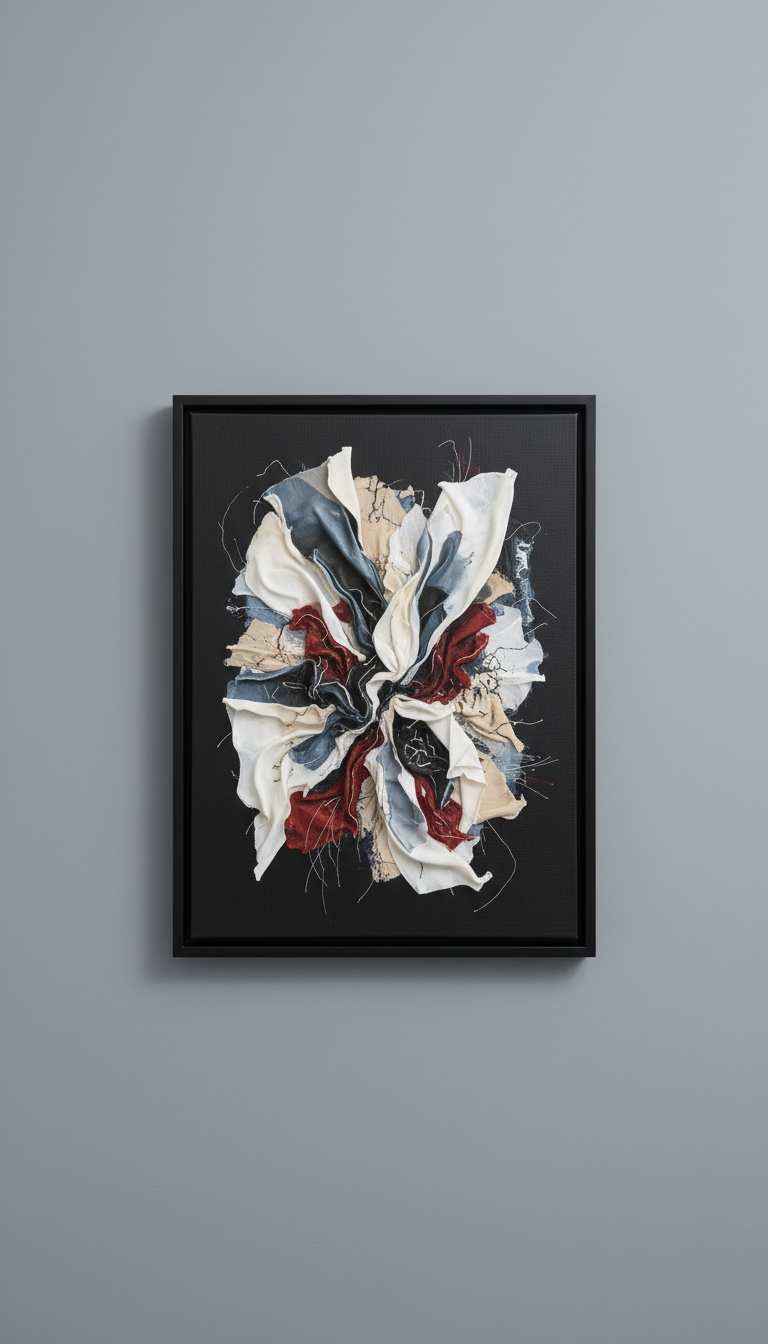 Porcelain Veil mixed media canvas