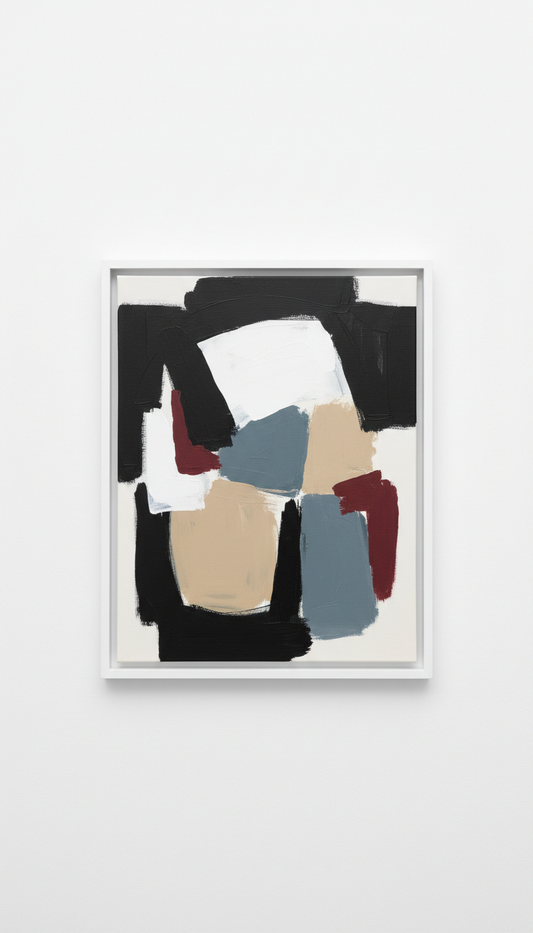 Slate Dusk white frame painting