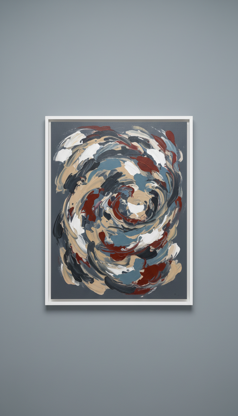 Graphite Motion large acrylic painting